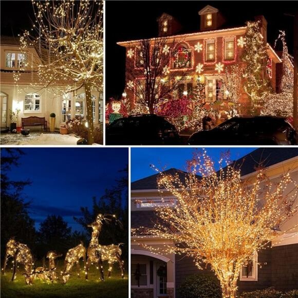 Solar String Lights Outdoor, 4-Pack Each 72FT 200 LED, Solar Twinkle Lights - Picture 2 of 7